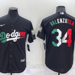 Men's Los Angeles Dodgers #34 Toro Valenzuela Black Mexico Cool Base Stitched Baseball Jersey