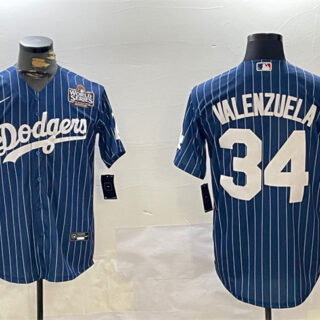 Men's Los Angeles Dodgers #34 Toro Valenzuela Royal 2024 World Series Cool Base Stitched Baseball Jersey