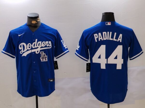 Men's Los Angeles Dodgers #44 Vicente Padilla Blue Cool Base Stitched Baseball Jerseys