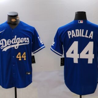 Men's Los Angeles Dodgers #44 Vicente Padilla Blue Cool Base Stitched Baseball Jerseys