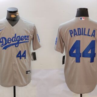 Men's Los Angeles Dodgers #44 Vicente Padilla Grey Cool Base Stitched Baseball Jerseys