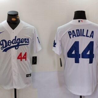 Men's Los Angeles Dodgers #44 Vicente Padilla White Cool Base Stitched Baseball Jerseys