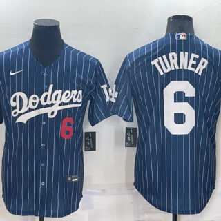 Men's Los Angeles Dodgers #6 Black Cool Base Stitched Baseball Jersey