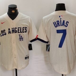 Men's Los Angeles Dodgers #7 Julio Urías Cream Stitched Baseball Jerseys