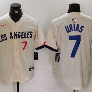Men's Los Angeles Dodgers #7 Julio Urías Cream Stitched Baseball Jerseys
