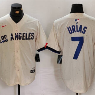 Men's Los Angeles Dodgers #7 Julio Urías Cream Stitched Baseball Jersey