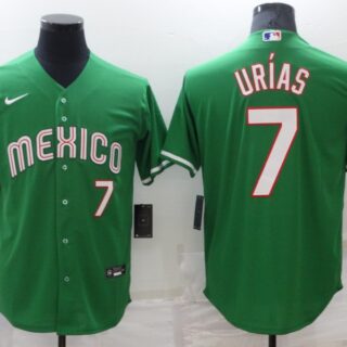 Men's Los Angeles Dodgers #7 Julio Urias Green Mexico Stitched Baseball Jersey
