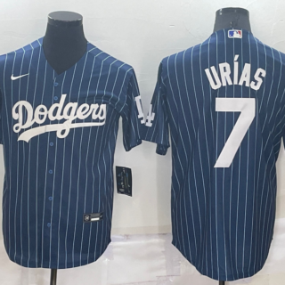 Men's Los Angeles Dodgers #7 Julio Urias Navy Cool Base Stitched Baseball Jersey
