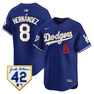 Men's Los Angeles Dodgers #8 Enrique Hernandez Royal 2024 Jackie Robinson Patch Stitched Jersey
