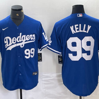 Men's Los Angeles Dodgers #99 Joe Kelly Blue City Connect Cool Base Stitched Baseball Jersey