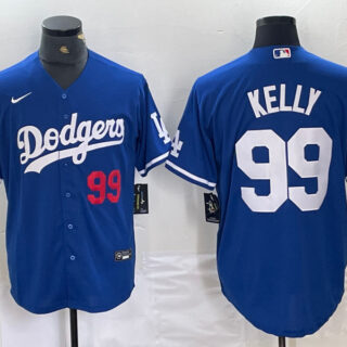 Men's Los Angeles Dodgers #99 Joe Kelly Blue City Connect Cool Base Stitched Baseball Jersey