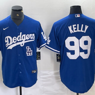 Men's Los Angeles Dodgers #99 Joe Kelly Blue City Connect Cool Base Stitched Baseball Jersey