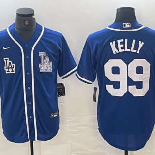Men's Los Angeles Dodgers #99 Joe Kelly Blue Cool Base Stitched Baseball Jersey