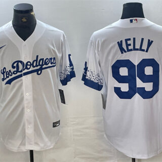 Men's Los Angeles Dodgers #99 Joe Kelly White City Connect Cool Base Stitched Baseball Jersey