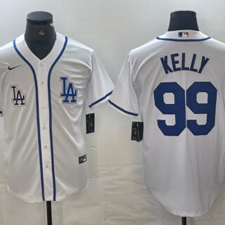 Men's Los Angeles Dodgers #99 Joe Kelly White City Connect Cool Base Stitched Baseball Jersey