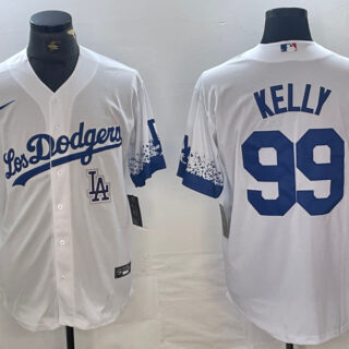 Men's Los Angeles Dodgers #99 Joe Kelly White City Connect Cool Base Stitched Baseball Jersey