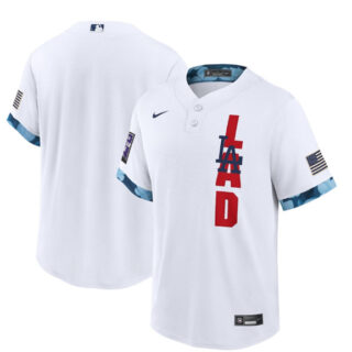 Men's Los Angeles Dodgers Blank 2021 White All-Star Cool Base Stitched MLB Jersey