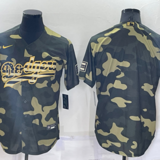 Men's Los Angeles Dodgers Blank Olive Cool Base Stitched Baseball Jersey