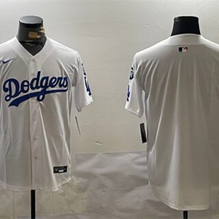 Men's Los Angeles Dodgers Blank White 2024 World Series Champions With Fernando Memorial Patch Home Limited Stitched Baseball Jersey