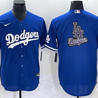 Men's Los Angeles Dodgers Blue Team Big Logo Cool Base Stitched Baseball JerseyS