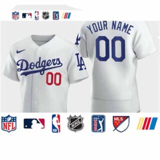 Men's Los Angeles Dodgers Custom Nike White Flexbase Jersey