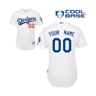 Men's Los Angeles Dodgers Customized Authentic White Home Cool Base MLB Jersey - 1
