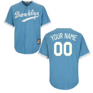 Men's Los Angeles Dodgers Customized Brooklyn Blue Majestic Jersey