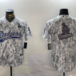 Men's Los Angeles Dodgers Team Big Logo 2024 Arctic Camo Stitched Baseball Jersey