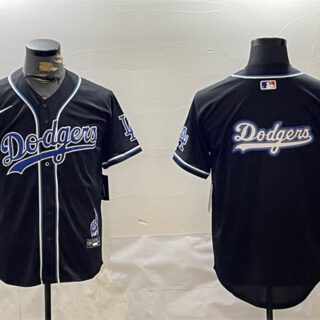 Men's Los Angeles Dodgers Team Big Logo Black 2024 World Series Champions Limited Stitched Baseball Jersey