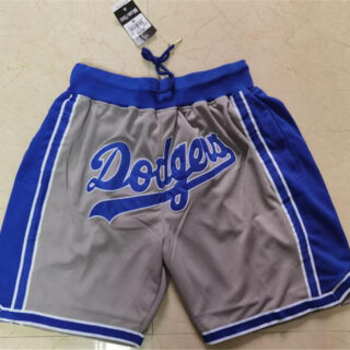 Men's Los Angeles Dodgers Team Logo Gray Pocket Baseball Shorts
