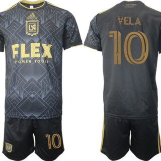 Men's Los Angeles Football Club #10 Vela Black Soccer Jersey Suit