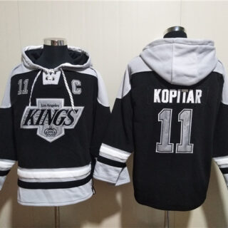 Men's Los Angeles Kings #11 Anze Kopitar Black Ageless Must-Have Lace-Up Pullover Hoodie