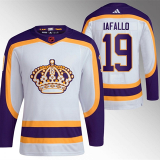 Men's Los Angeles Kings #19 Alex Iafallo White 2022 Reverse Retro Stitched Jersey