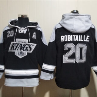 Men's Los Angeles Kings #20 Luc Robitaille Black Ageless Must-Have Lace-Up Pullover Hoodie