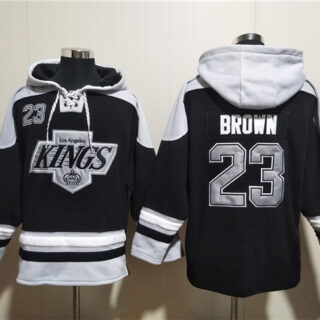 Men's Los Angeles Kings #23 Dustin Brown Black Ageless Must-Have Lace-Up Pullover Hoodie