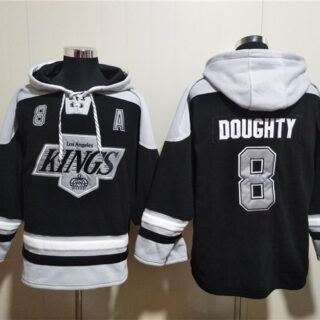 Men's Los Angeles Kings #8 Drew Doughty Black Ageless Must-Have Lace-Up Pullover Hoodie
