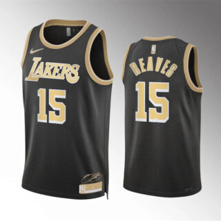 Men's Los Angeles Lakers #15 Austin Reaves Black 2024 Select Series Stitched Basketball Jersey
