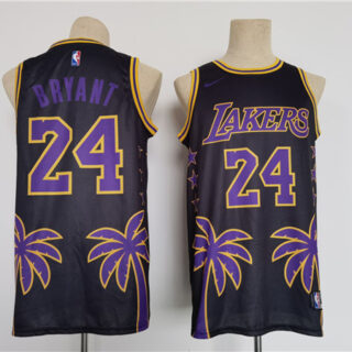Men's Los Angeles Lakers #24 Kobe Bryant Black Throwback Basketball Jersey