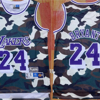Men's Los Angeles Lakers #24 Kobe Bryant Camo Throwback Basketball Jersey