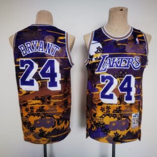 Men's Los Angeles Lakers #24 Kobe Bryant Purple Throwback Basketball Jersey