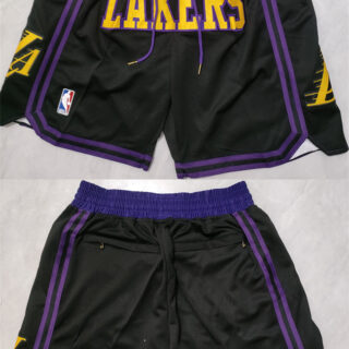 Men's Los Angeles Lakers Black Shorts (Run Small)