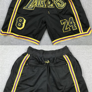 Men's Los Angeles Lakers Black Shorts (Run Small)