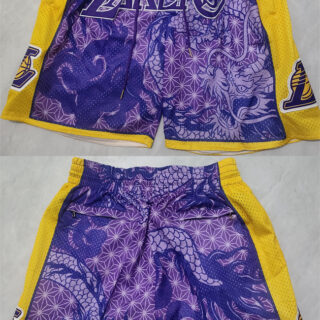 Men's Los Angeles Lakers Purple Shorts (Run Small)