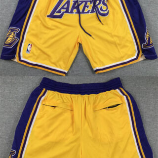 Men's Los Angeles Lakers Yellow Purple Shorts (Run Small)