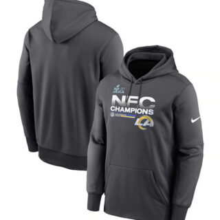 Men's Los Angeles Rams 2022 Black NFC Champions Pullover Hoodie