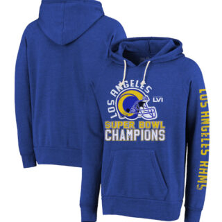 Men's Los Angeles Rams 2022 Royal Super Bowl LVI Champions Hard Count Pullover Hoodie