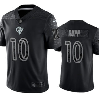 Men's Los Angeles Rams #10 Cooper Kupp Black Reflective Limited Stitched Football Jersey