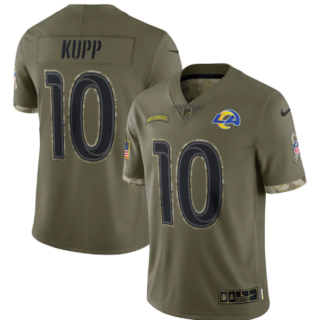 Men's Los Angeles Rams #10 Cooper Kupp Olive 2022 Salute To Service Limited Stitched Jersey