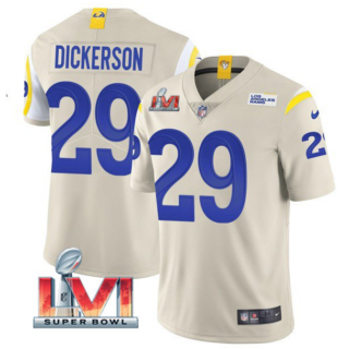 Men's Los Angeles Rams #29 Eric Dickerson 2022 Bone Super Bowl LVI Vapor Limited Stitched Jersey