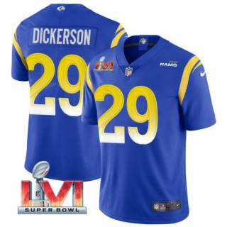 Men's Los Angeles Rams #29 Eric Dickerson 2022 Royal Super Bowl LVI Vapor Limited Stitched Jersey